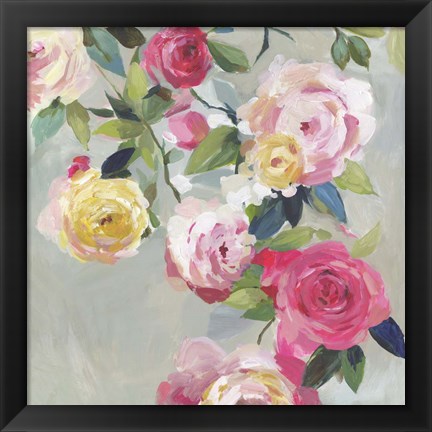 Framed Cascade of Roses I Print