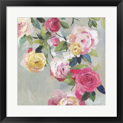 Framed Cascade of Roses I Print