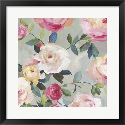 Framed Cascade of Roses II Print