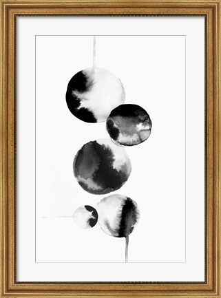 Framed Dripping Bubbles I Print