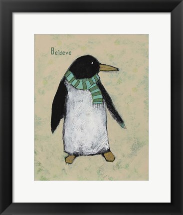 Framed Christmas Penguin Print