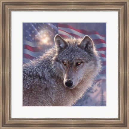 Framed Lone Wolf America Print