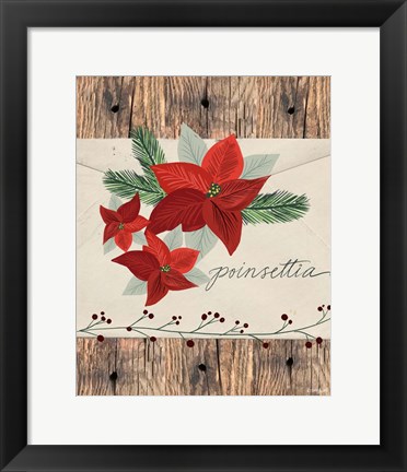 Framed Poinsettias Print