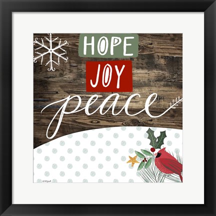 Framed Hope Joy Peace Print