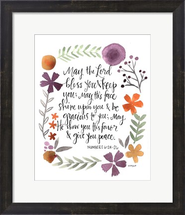 Framed Numbers Prayer Print