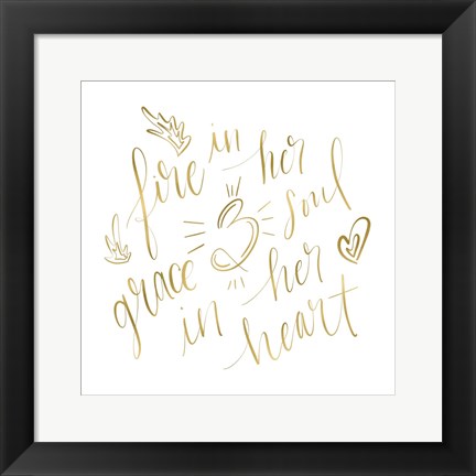 Framed Fire in Her Soul Gold Print