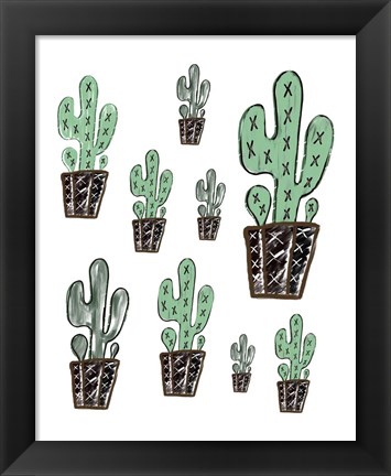 Framed Cactus Collage Print