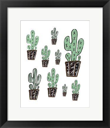 Framed Cactus Collage Print