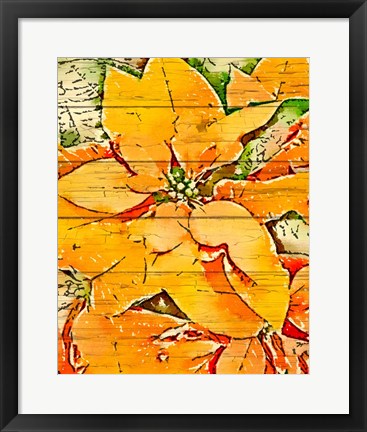 Framed Poinsettia Gold Print