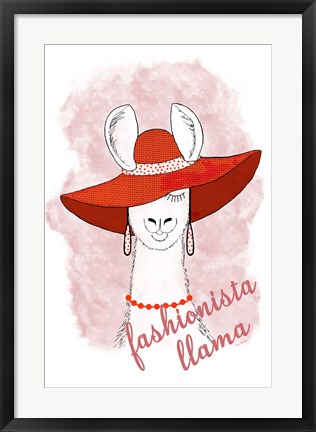 Framed Fashionista Llama Print