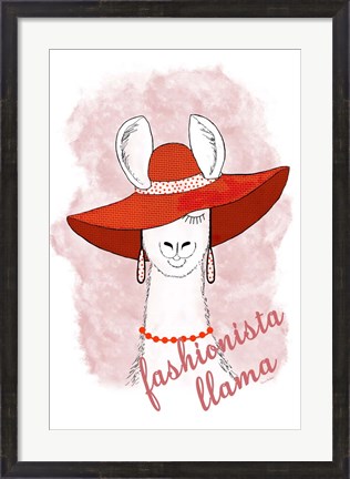 Framed Fashionista Llama Print