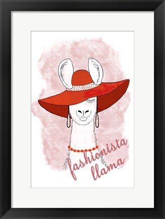 Framed Fashionista Llama Print