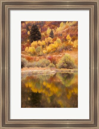 Framed Hillside Reflection Print