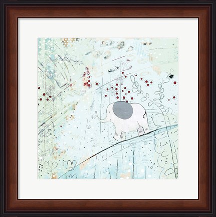 Framed Zen Baby Elephant Print