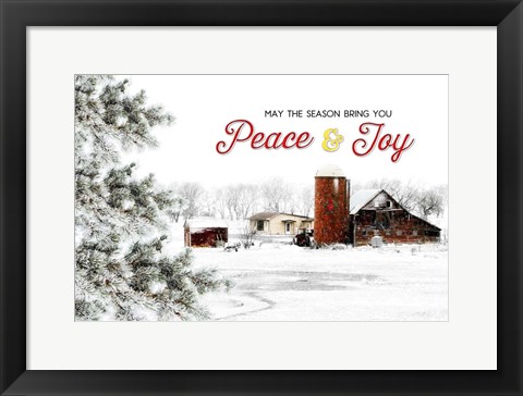 Framed Peace and Joy Barn Print