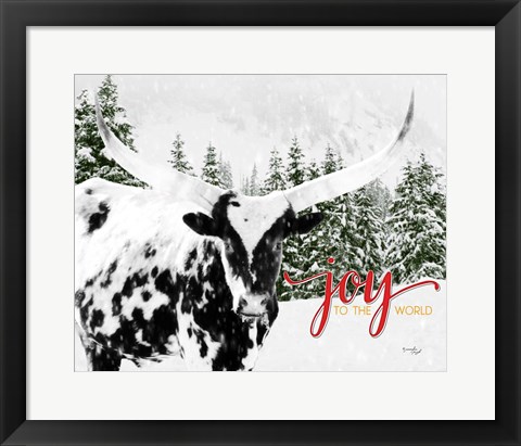 Framed Joy to the World Longhorn Print