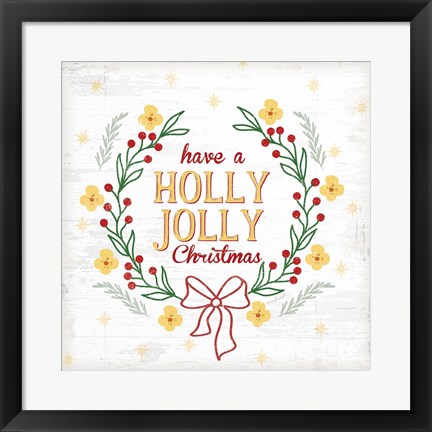 Framed Holly Jolly Print