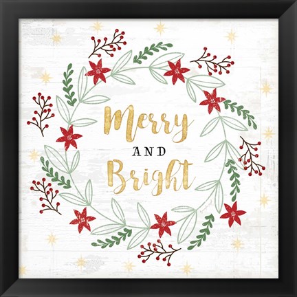 Framed Merry and Bright Print