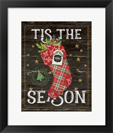 Framed Tis the Season Stocking Print