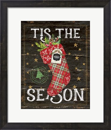 Framed Tis the Season Stocking Print