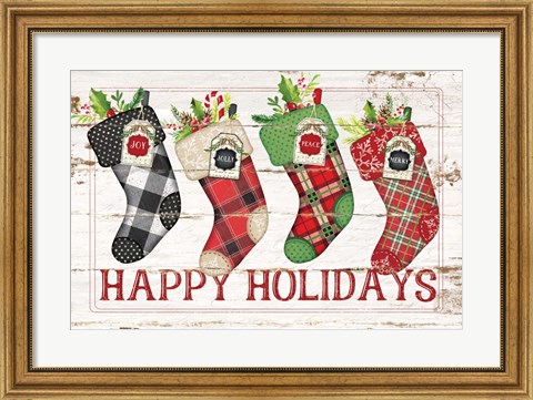 Framed Happy Stockings Print