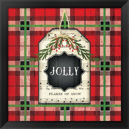 Framed Jolly Christmas Plaid Print