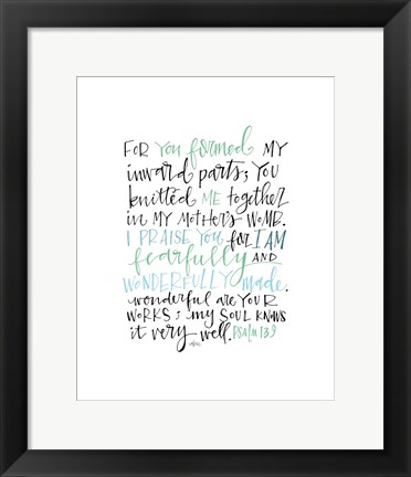 Framed Psalm 139 Color Print