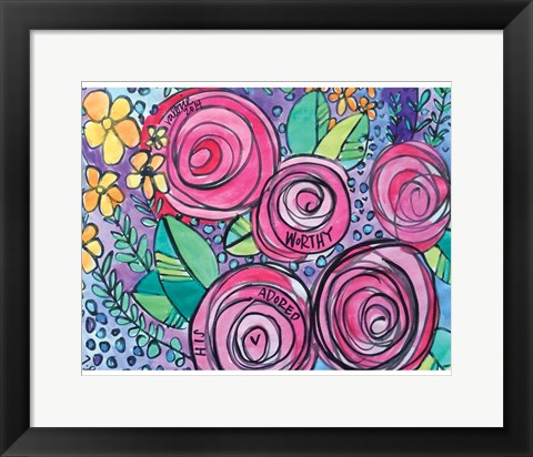 Framed Worthy Roses Print