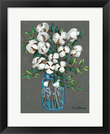 Framed Vintage Blues with Cotton Print