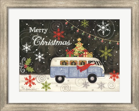 Framed VW Christmas Bus Print