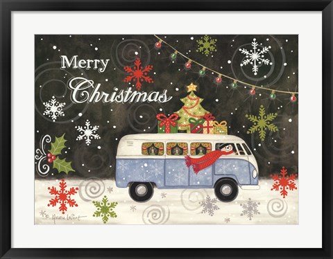 Framed VW Christmas Bus Print