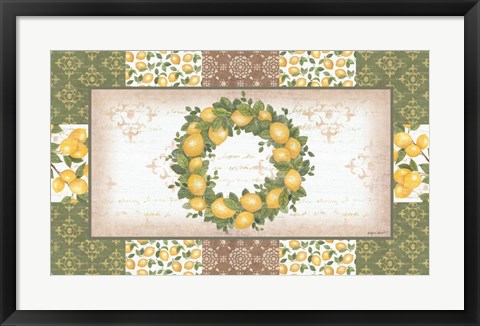 Framed Lemon Wreath Print