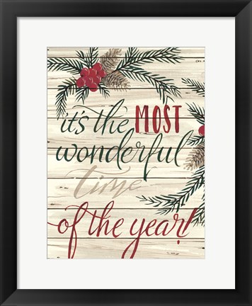 Framed It&#39;s the Most Wonderful Time Shiplap Print