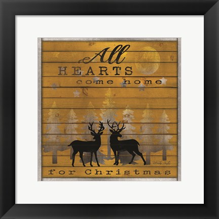 Framed All Hearts Come Home for Christmas Print