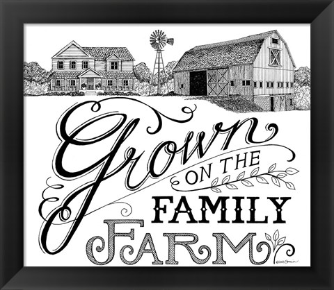 Framed Grown on the Family Farm Print