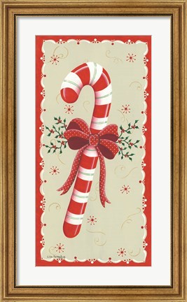 Framed Vintage Candy Cane Print