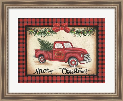 Framed Merry Christmas Truck Print