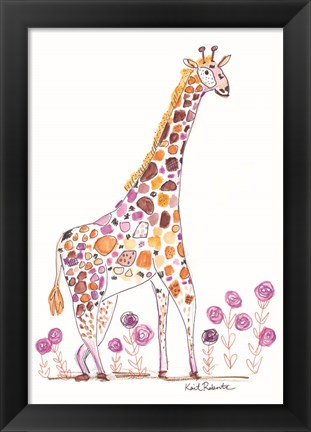 Framed Giraffe, Giraffe, Make Me Laugh Print