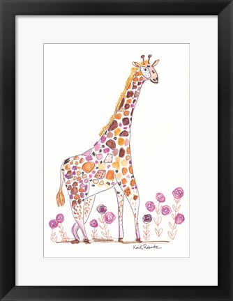 Framed Giraffe, Giraffe, Make Me Laugh Print