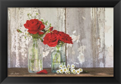 Framed Red Velvet Roses Print