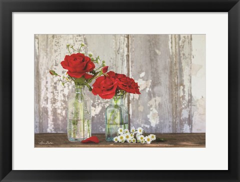 Framed Red Velvet Roses Print