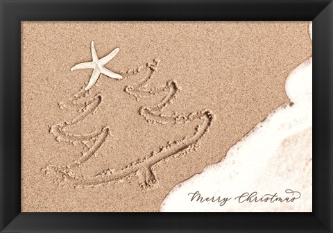 Framed Beach Christmas Print