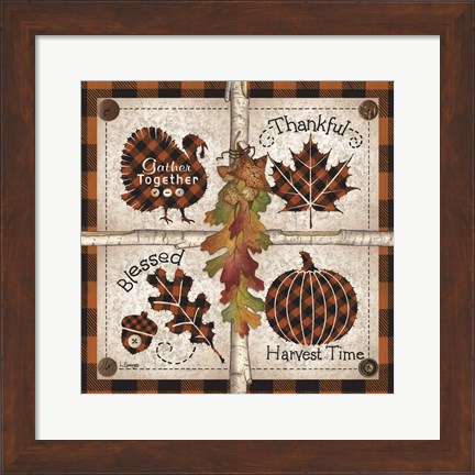 Framed Autumn Four Square Harvest Time Print