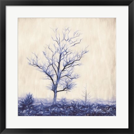 Framed Tree in Blue Print