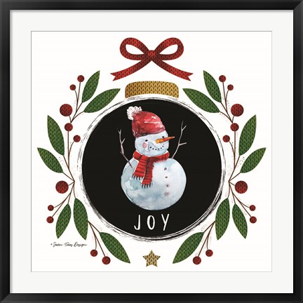 Framed Joy Christmas Ornament Print