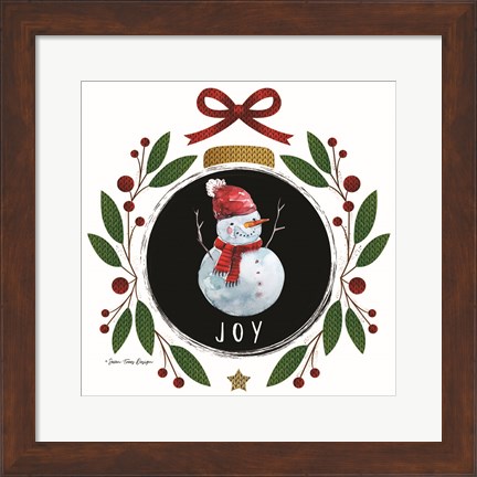 Framed Joy Christmas Ornament Print