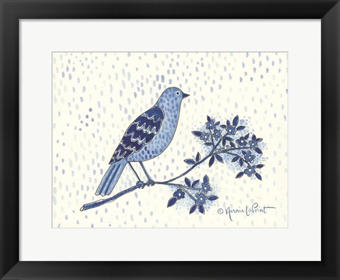 Framed Blue Bird Print