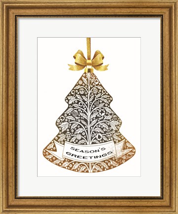 Framed Season&#39;s Greetings Ornament Print