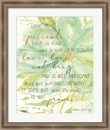 Framed Teal Love is Patient Print