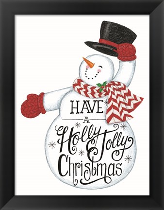 Framed Have a Holly Jolly Christmas Snowman Print